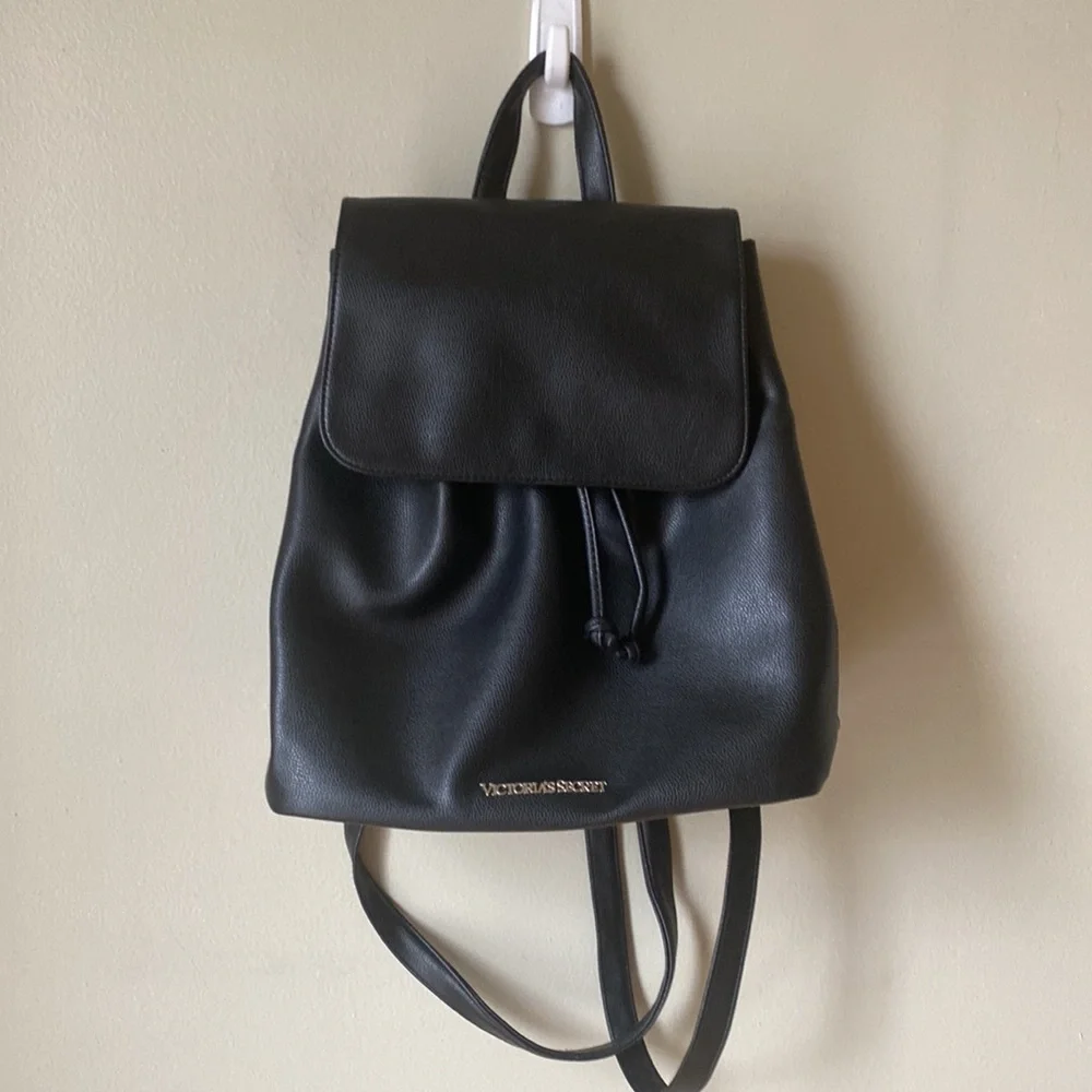 Victoria’s Secret | Black Faux Leather Backpack